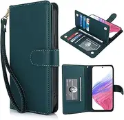 [Procarcasa] for Galaxy A73 Wallet Case,for Sasmung Galaxy A73 5G Case[7 Card Holders][Wrist Strap] PU Leather Wallet Shockproof Stand Kickstand Magnetic Clourse Phone Cover-Dark Green
