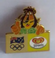 STREETS PADDLE POP LION AUSSIE FLAG SYDNEY 2000 OLYMPIC GAMES RARE PIN BADGE #21