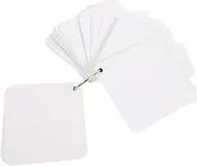 NUOBESTY 200 Set Blank Flash Cards Study Notecards Metal Binder Pre-Punched Holes for Easy Sorting for Home School