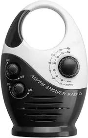 AM/FM Mini Shower Radio Bathroom Waterproof Radio Hanging Music Radio Built-in Speaker