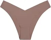 [FARZAH] Seamless Panties for Women Ice Silk Low Waist Underwear Fitness Briefs Lingerie G-String Thong Panties Gym Sexy Women Knickers (Color : Coffee, Size : Medium)