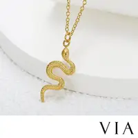 在飛比找momo購物網優惠-【VIA】動物系列 時尚眼鏡蛇造型白鋼項鍊(白鋼項鍊 動物項