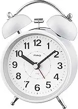 MAG T-772WH-Z Alarm Clock, Loud Volume, White, Analog, Twin Bell, Quiet, Continuous Second Hand, Snooze Function, Light Included