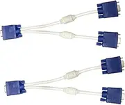 OSALADI Monitor Cable Vga Splitter Adapter 1 Out 0.3m Dual Screen Gold Plated for Tv Computer Projector