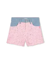 Billieblush Tweed Denim Short