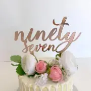 Acrylic Rose Gold 'ninety seven' Cake Topper 97th Party Decorations Supplies