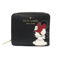 在飛比找momo購物網優惠-【KATE SPADE】迪士尼聯名米妮皮革對開ㄇ型拉鍊釦式短