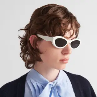 PRADA SPR26Z-F 普拉達太陽眼鏡｜白色板材貓眼墨鏡 女生品牌眼鏡框【幸子眼鏡】