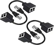 Coupler Ethernet Splitter with 20cm Cable 1 to 2 Female to Female Ethernet Coupler RJ45 Connector for Cat7 Cat6 Cat5e Cat5 LAN Ethernet Cable Extension Adapter (4Pack, with Cable)