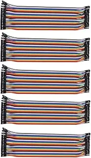 HOMSFOU 5pcs Female to Female Rainbow Jumper Wires Pin Breadboard Cable for Electronics Projects Reusable Compact Design for PCB and Motherboard Applications