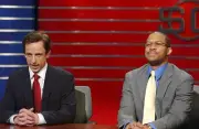 Snl Seth Meyers as Dan Patrick Finesse Mitchell as Stuart Scott du- Old Photo