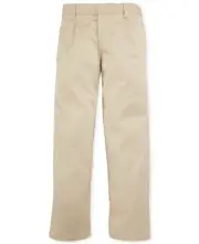 IZOD Flat Front Pant Boys Fit Size 10 Regular Adjustable Waist Khaki Men