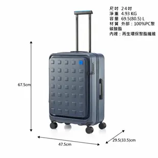 Samsonite RED 新秀麗20/24/28吋行李箱/登機箱TOIIS M前開式可擴充PC防刮防盜拉鍊_白/藍/粉