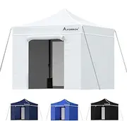 ALFORDSON Gazebo Marquee 3 x 3m with Wall Panels, Sand Bag and Pegs & Ropes, High Adjustable Pop-up Canopy Pavilion with Carry Bag, Camping Shelter Shade with Steel Frame for Wedding Party, White