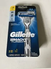 Gillette Mach3 Turbo Razor Handle 2 Cartridges