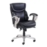 SertaPedic Emerson Task Chair, Supports up to 300 lbs., Black Seat/Black Back, S