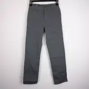 IZOD Flat Front Tough Cotton Pants Boys Size 12 Slim Gray Stretch New