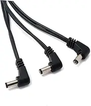 UPKOCH Ways Right Angle Daisy Chain Cable Cord for Electric Guitar Effect Pedals out Supply Adapter Black