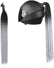 PTNKUIIY Motorcycle Helmet Braids, Helmet Braided Ponytail Bicycle Helmet Hair Braids Hair Pieces Motorcycle Helmet Braids Helmet Hair with Suction Cup Hair Accessories for Bicycle Motorcycle Scooter