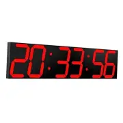 Digital Wall Clock, Oversize Led Digital Clock with Auto Dimmer, Huge Red