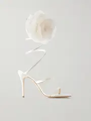 [Magda Butrym] Magda Butrym - Spiral Appliquéd Satin Sandals - Cream - IT36 IT 36 Cream