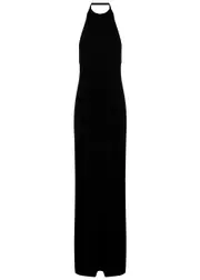 Saint Laurent Halterneck Open-back Knitted Maxi Dress - Black - S (UK8-10 / S) S (UK8-10 / S)