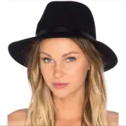 RAG & Bone Floppy Brim Black Fedora Wool Hat with Leather Band Size S NWT $250