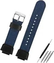 [BHUTMPJK] HPEPGCUCNT 18MM Nylon Watch Strap Fit For Casio AE1200wh 1300 SGW-300H 400 500 F91W F84 AEQ-110W Men's Canvas Nylon Raised Mouth Watch Band