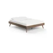 Stella Queen Size Walnut Wooden Bed Base