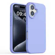ZUSLAB for Apple iPhone 16 Plus Case Liquid Silicone Anti-Scratch Gel Rubber Shockproof Protective Cover with Soft Microfiber Lining (2024) - Purple