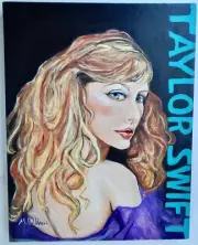 TAYLOR SWIFT Acrylic 11"x14" Painting on Canvas by Artist Marilyn Oliveri