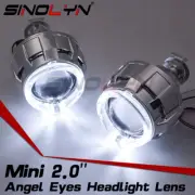 LED Angel Eyes Halo H4 H7 HID Headlight Bi-xenon Projector Lens 2.0'' Micro Mini