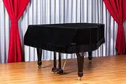 [Clairevoire] Grandeur: Premium Velvet Grand Piano Cover | Handcrafted | Luxury-grade Velvet | Anti-dust/blemish/scratch | For Yamaha, Steinway, Kawai others, 5 ft 3 inches [YC1], Midnight Black