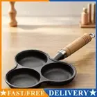 3 Hole Cast Iron Omelet Pan Non-Stick Egg Pancake Steak Pan Egg Burger Ham Pan A