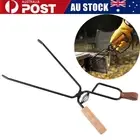 Fireplace Tongs Log Grabber Fire Pit Poker Campfire Wood Stove Barbecue Tool