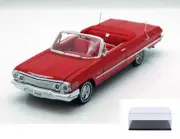 DIECAST CAR & DISPLAY CASE 1963 CHEVY IMPALA CONVERTIBLE RED WELLY 22434 1/24