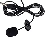Kisangel Mini Microphone for Computer Black Lapel 3.5mm Plug -Directional for Speech Interviews and Vocals