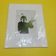 Star Wars BOBA FETT Art Pat Kenrick SIGNED Matted CASITA 5X7" ARTWORK