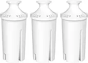 Standard Water Filter, Replacements for Brita Water Pitchers and Dispensers, 3 Pack, Compatible with Brita Classic Jug/Pitchers, Certified to Reduce Chlorine and Bad Taste, BPA Free.
