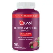 Qunol Blood Pressure Support 3 in 1 Beets + CoQ10 + Grape Seed Extract Beet R...