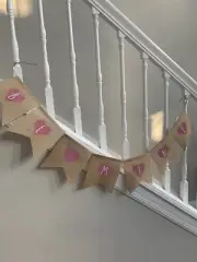 valentin’s day / burlap heart banner: hime decor