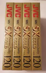 4 NEW SEALED JVC SX T-120 SX -VHS Blank Video Tapes VCR