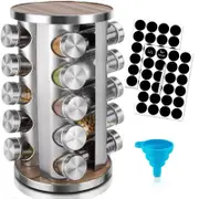 Vikus Rotating Spice Rack Organizer With 20 Pieces Jars For Kitchen