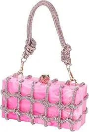 [sourcing map] Evening Bags, Acrylic Clutch Purse Marbling Bag Wedding Prom Party