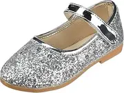 [QUNUNOIRE] Princess Shoes Girls Glitter Shoes Kids Sequins Cosplay Shoes Parties Weddings Velcro Sandals Elegant Girls Shoes