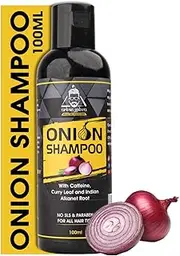 UrbanGabru Onion Shampoo 100ml for Hairfall Control with Caffeine, Curry Leaf and Alkanet Root