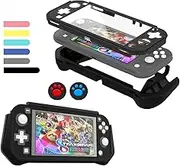 Switch Lite Case Protective Case for Nintendo Switch Lite, Compatible Nintendo Switch Lite Screen Protector Cover Hand Grip Case with Detachable TPU+Built-in PC Screen,Black