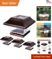 Modern Solar Post Cap Lights - Weatherproof - Durable Bronze - Long-Lasting Pack