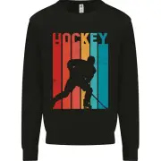 A Retro Ice Hockey Player Kids Sweatshirt Jumper