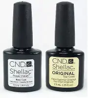 100% AUTHENTIC CND Shellac Top Coat (7.3 mL) + Base Coat (7.3 mL) DUO SET